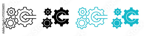 Integration icon logo set vector