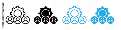 Teamwork icon logo set vector
