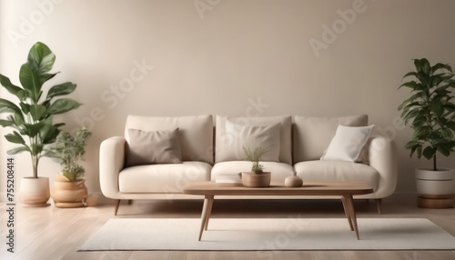 Serene living room interior with modern furniture