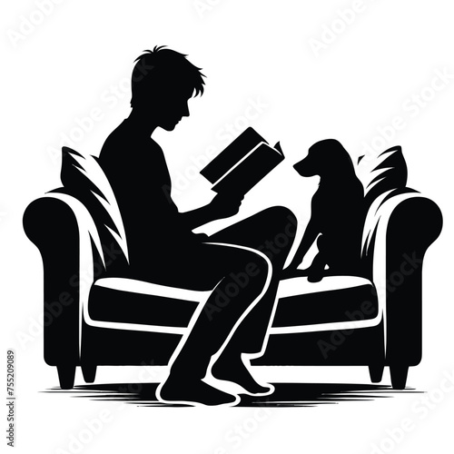 Cozy Reading Time with Pet