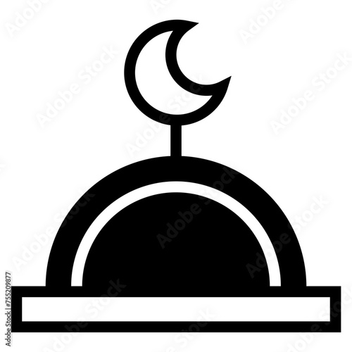 Fototapeta Naklejka Na Ścianę i Meble -  Islamic mosque icon, Religion, Islamic, Mosque, Prayer, Muslim mosque, islam icon vector