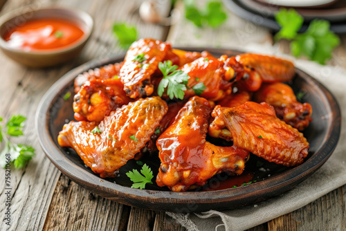 Delicious Plate of Buffalo Chicken Wings