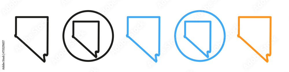 Nevada map icon mark in filled style Nevada map icon mark in filled style