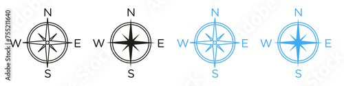 Compass icon mark in filled style