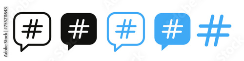 Hashtag icon mark in filled style