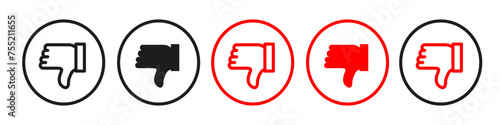 Dislike icon mark in filled style