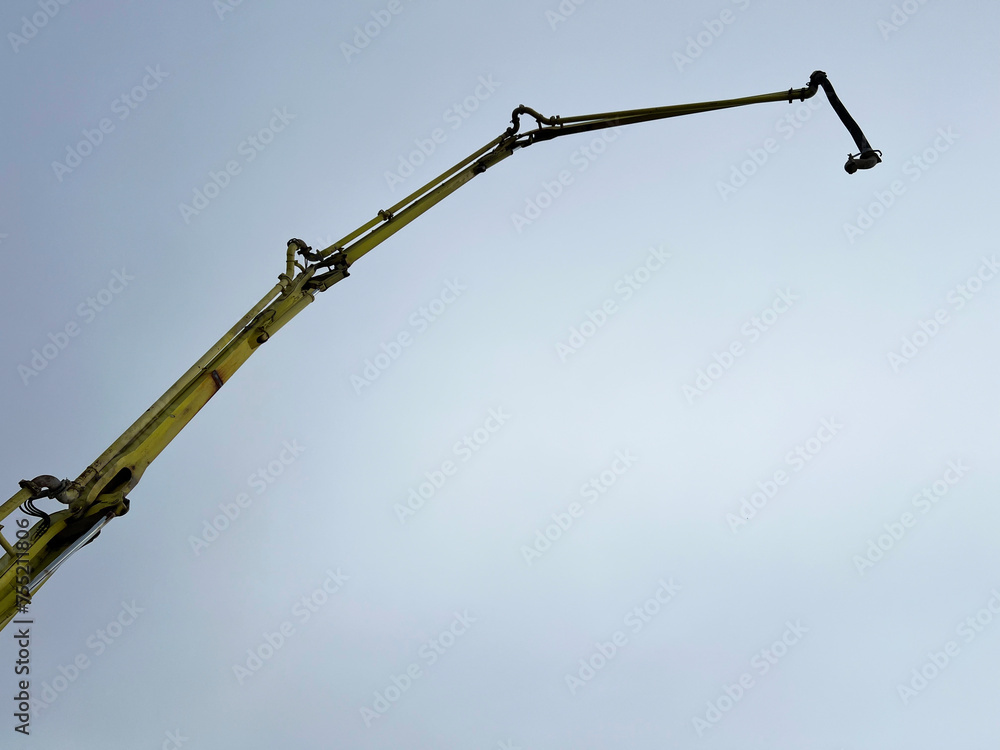 Cement pump with arm in the air 1 Cement pump with arm in the air 1
