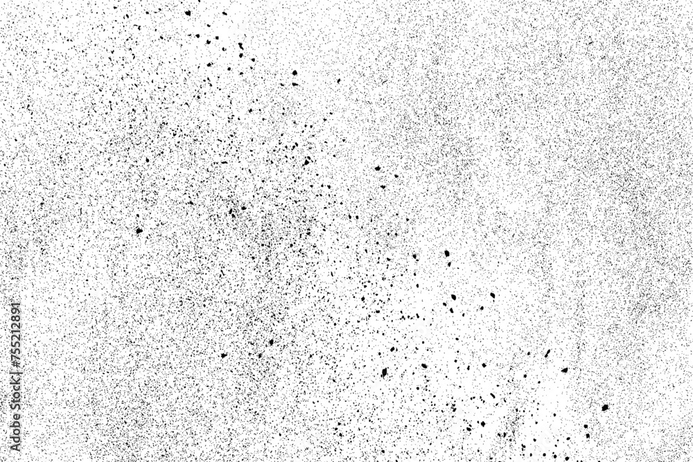 Fototapeta premium Black texture on white. Worn effect backdrop. Old paper overlay. Grunge background. Abstract pattern. Vector illustration, eps 10