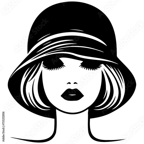 Trendy Woman Wearing Hat Illustration.
