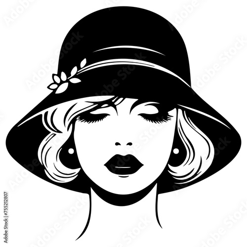 Trendy Woman Wearing Hat Illustration.