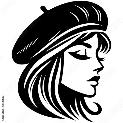 Trendy Woman Wearing Hat Illustration.