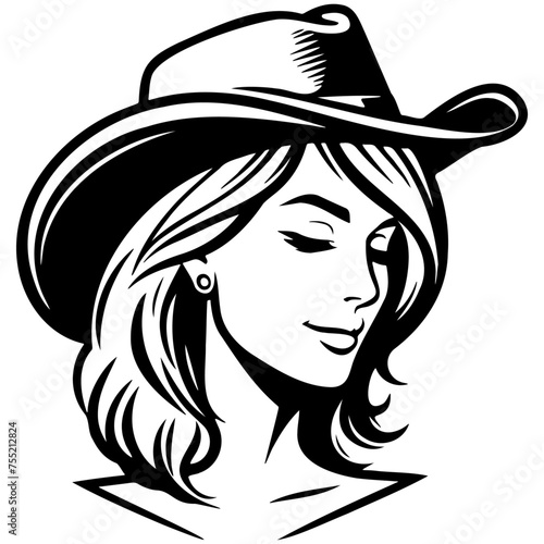 Trendy Woman Wearing Hat Illustration.