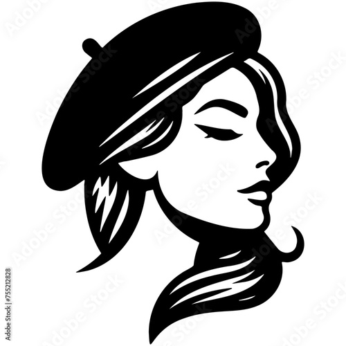 Trendy Woman Wearing Hat Illustration.