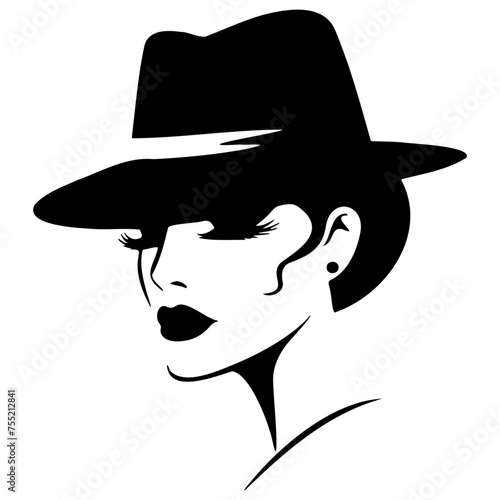 Trendy Woman Wearing Hat Illustration.