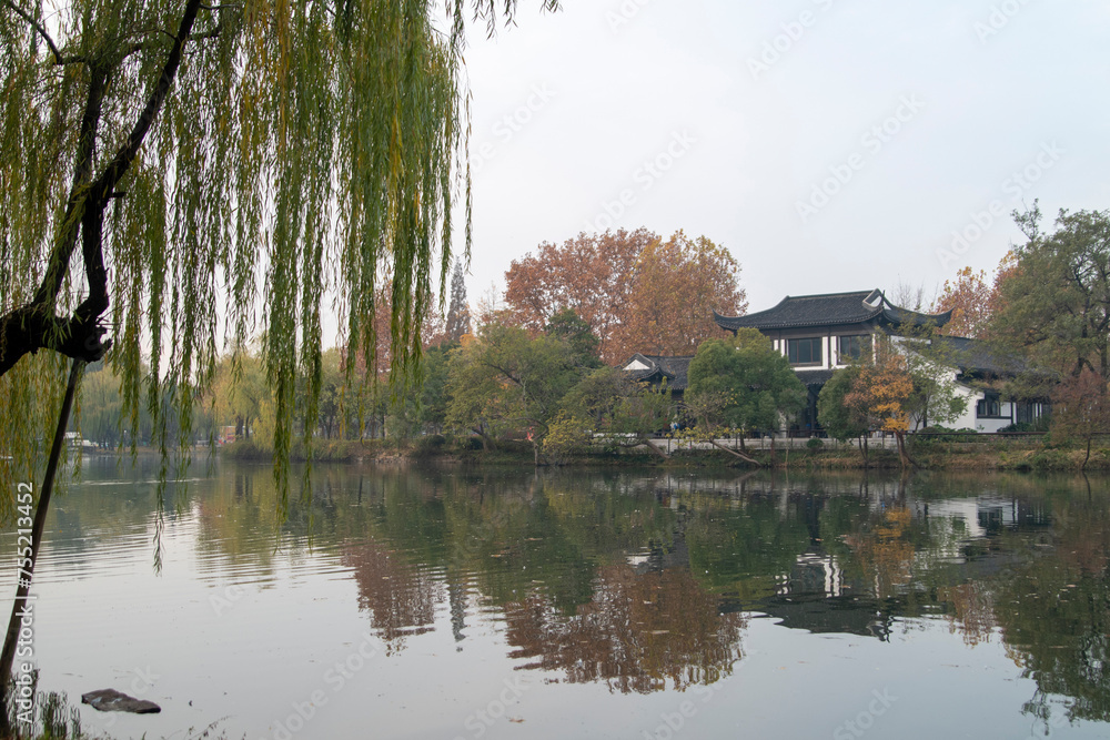 Autumn scene inside Dongyuan park at Suzhou, China Autumn scene inside Dongyuan park at Suzhou, China