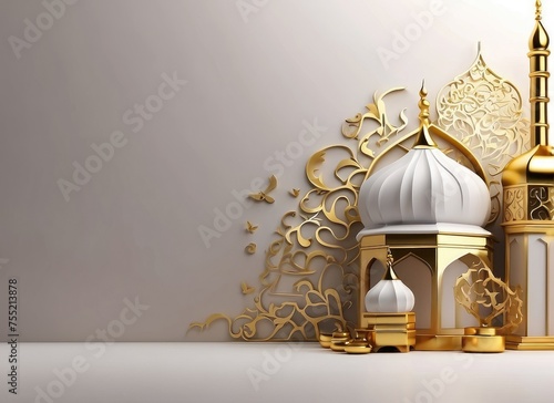 Decorative ramadan kareem islamic eid greeting background 
