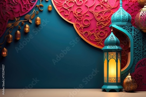 Decorative ramadan kareem islamic eid greeting background
