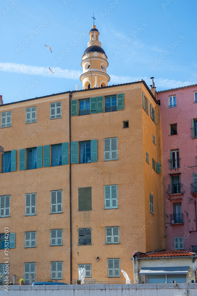 Fototapeta premium Panorama of Old town of Menton, France