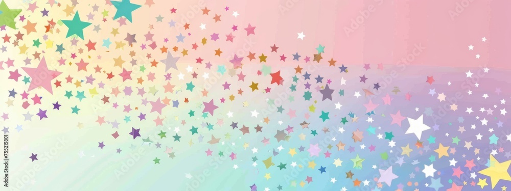 Cute pastel rainbow stars background Generative AI Cute pastel rainbow stars background Generative AI