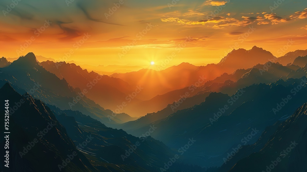sunset in the mountains generative ai images sunset in the mountains generative ai images