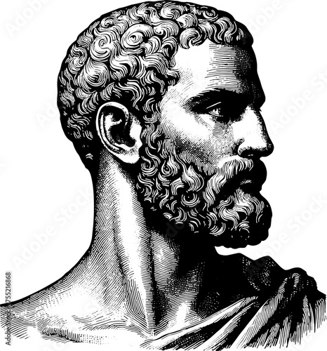 Ancient Greek Man Profile Portrait