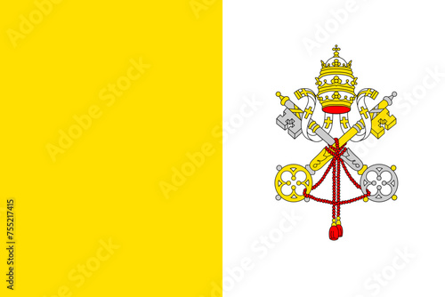 Vatican City vector flag in official colors and 3:2 aspect ratio.