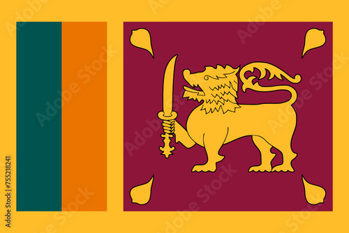 Sri Lanka vector flag in official colors and 3:2 aspect ratio.