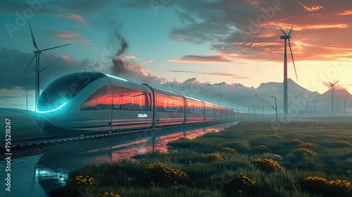 Electric train, a concept of renewable energy