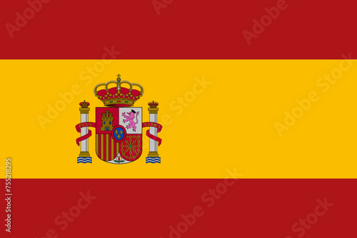 Spain vector flag in official colors and 3:2 aspect ratio.