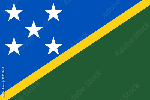 Solomon Islands vector flag in official colors and 3 2 aspect ratio.
