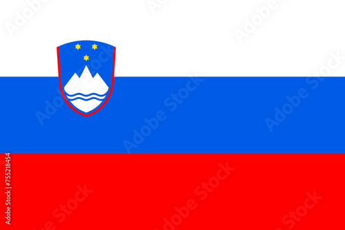Slovenia vector flag in official colors and 3 2 aspect ratio.