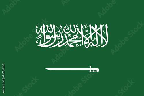 Saudi Arabia vector flag in official colors and 3:2 aspect ratio.
