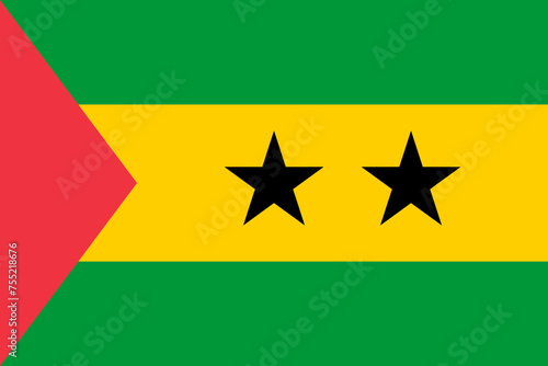 Sao Tome and Principe vector flag in official colors and 3:2 aspect ratio.