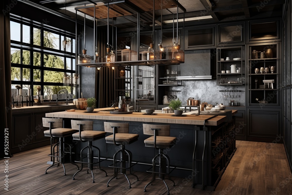 Metallic Elegance: Industrial-Chic Kitchen Concepts with Sleek Design and Glamorous Metal Accents