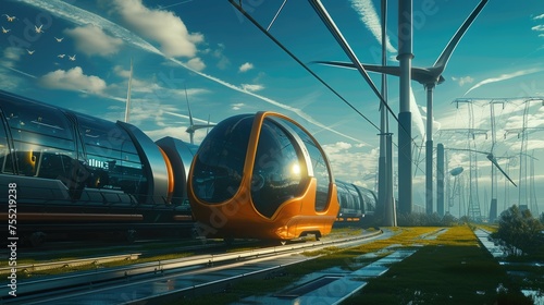 Electric train, a concept of renewable energy