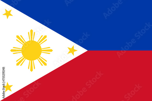 Philippines vector flag in official colors and 3:2 aspect ratio. photo
