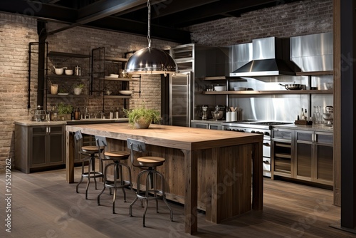 Stainless Steel & Rustic Wood Fusion: Industrial-Chic Kitchen Concepts