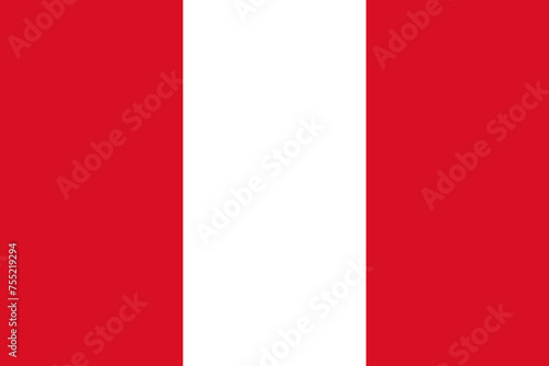 Peru vector flag in official colors and 3:2 aspect ratio.