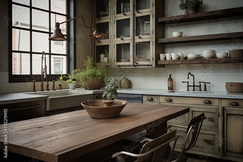 Farmhouse Sink Rustic Charm  Industrial-Chic Concepts for a Stylish Kitchen