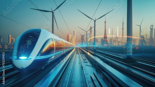 Electric train, a concept of renewable energy