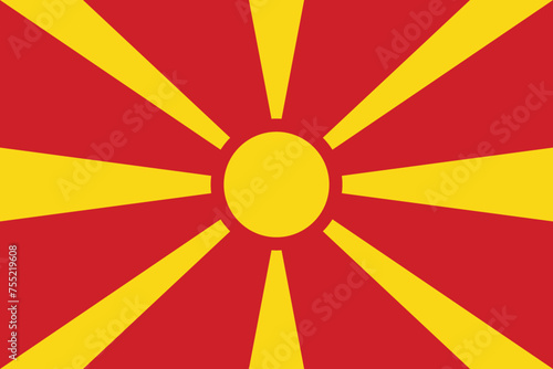 North Macedonia vector flag in official colors and 3:2 aspect ratio.