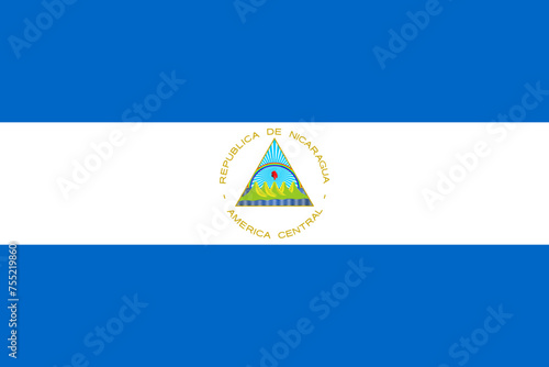 Nicaragua vector flag in official colors and 3:2 aspect ratio.