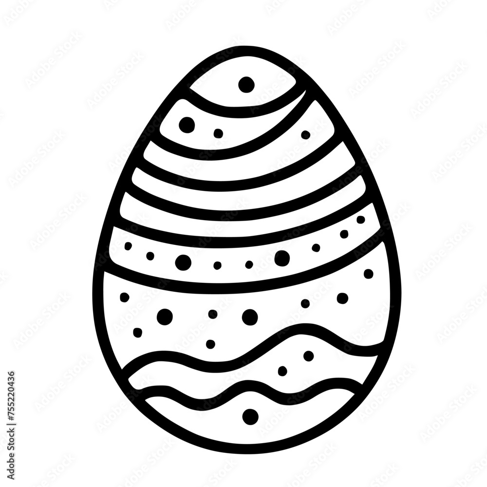 Easter egg coloring page with intricate patterns Easter egg coloring page with intricate patterns