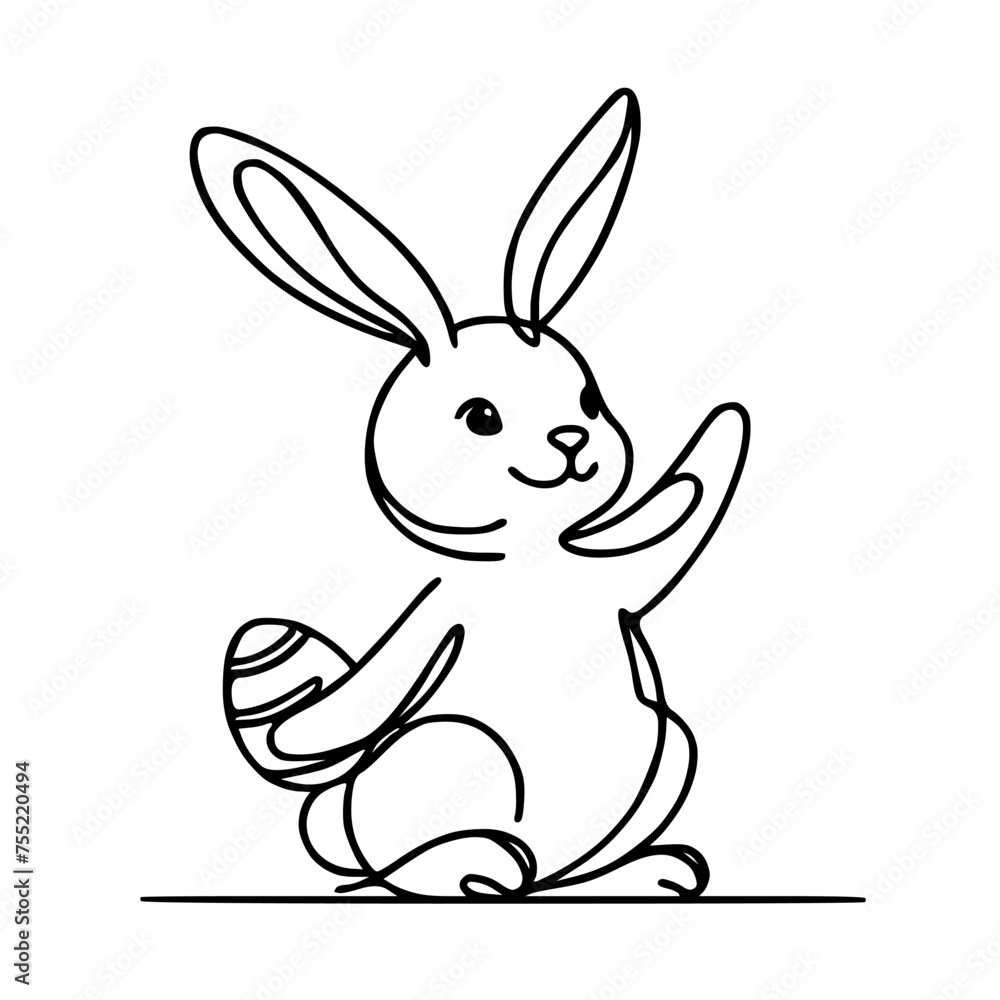 Obraz premium Easter egg coloring page with intricate patterns.