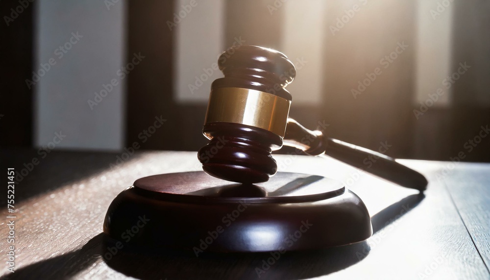 A gavel with dramatic lighting A gavel with dramatic lighting