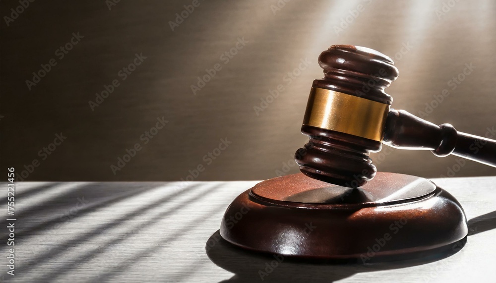 A gavel with dramatic lighting A gavel with dramatic lighting