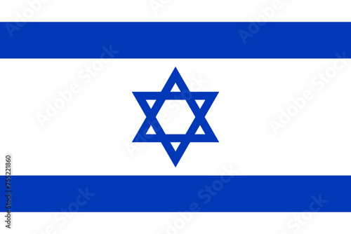 Israel vector flag in official colors and 3:2 aspect ratio.