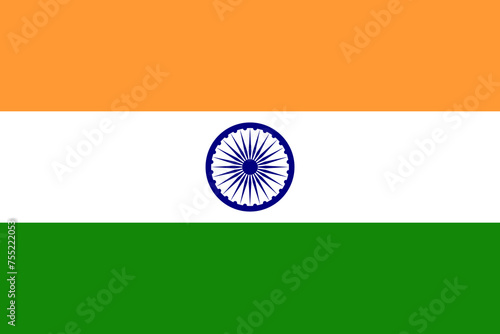India vector flag in official colors and 3:2 aspect ratio. photo