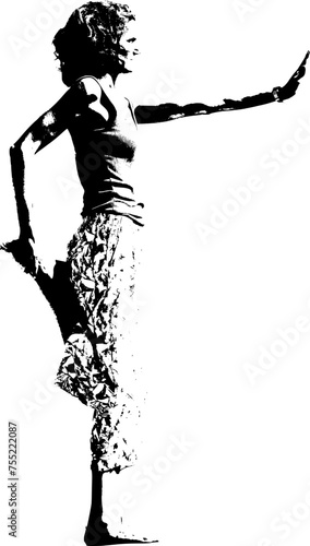 Silhouette of a woman practicing yoga