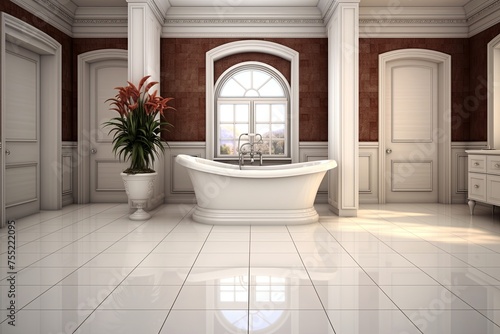 Wallpaper Mural Freestanding Bathtub-An Oasis of Luxury in Spa-Like Bathroom Soaks Torontodigital.ca